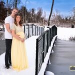 Gravidfotografering utomhus på vintern